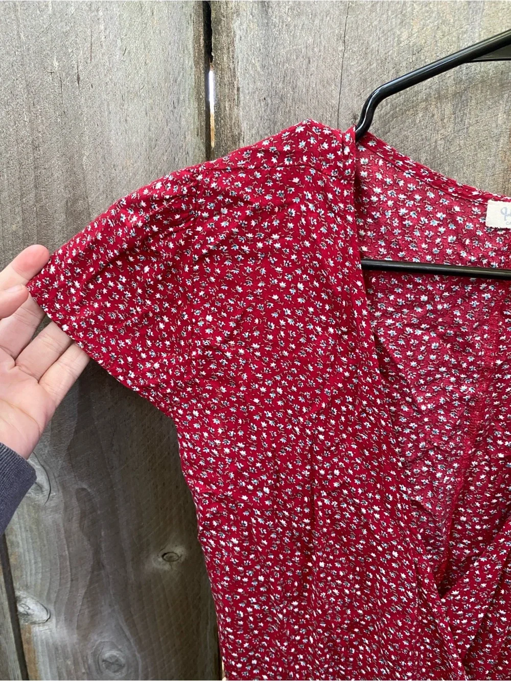 John Galt Brandy Melville Floral Wrap Mini Dress Red One Size Viscose